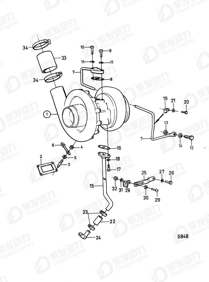 VOLVO Oil return pipe 468972 Drawing